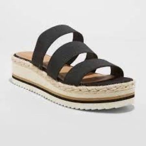 womens florence sporty platform black sandal